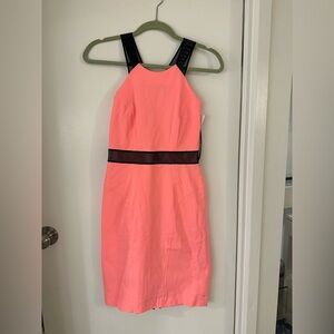 NWT Milly Coral-Melon and Black Dress
